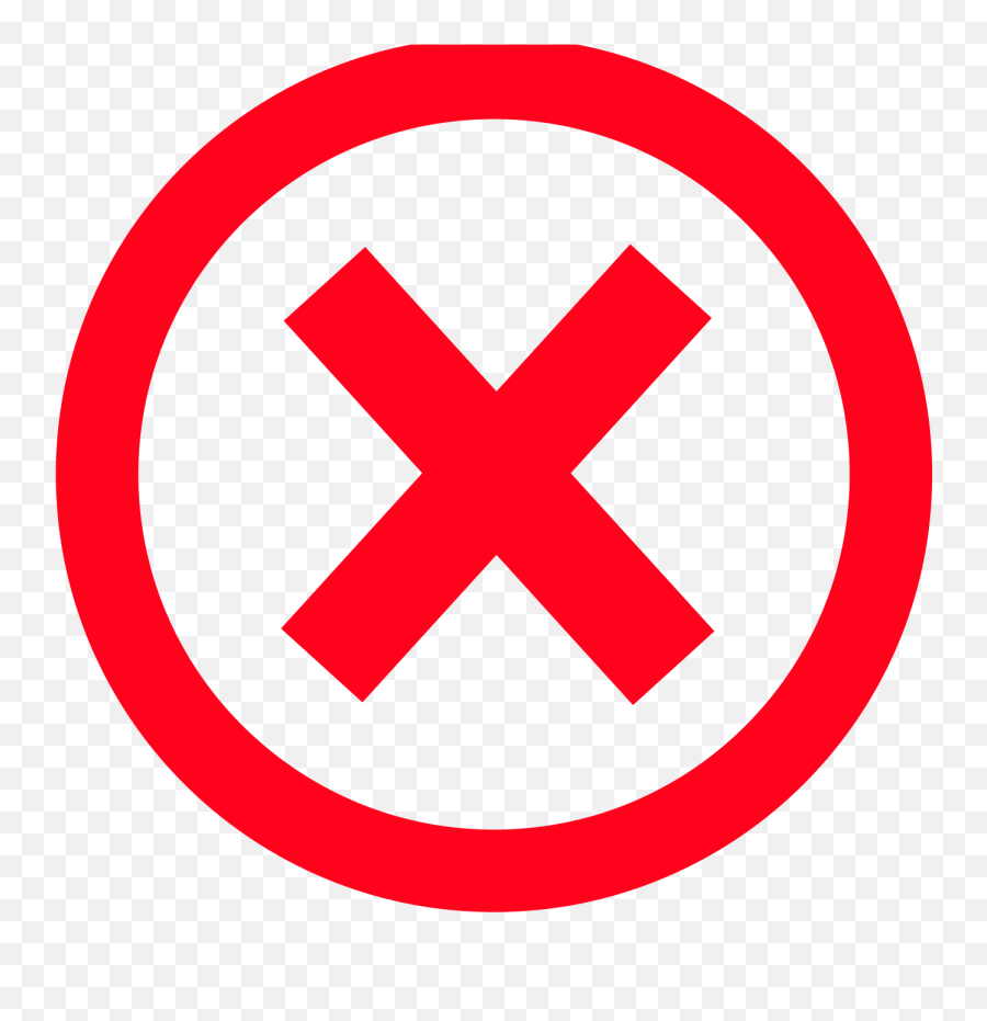 Stock - Icone Absent Emoji,Red X Png
