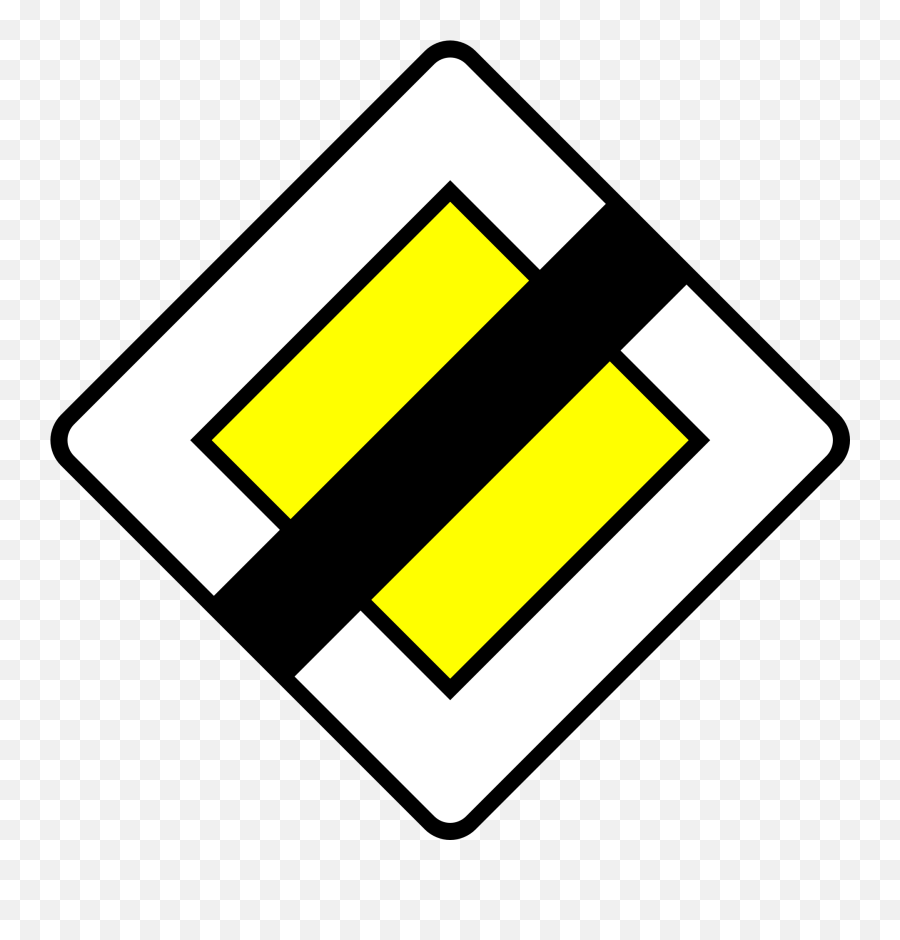 End Of The Priority Road Clipart - French Priority Road Sign Emoji,Road Clipart