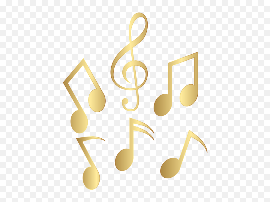 Golden Music Notes Transparent Image - Golden Music Notes Clipart Emoji,Music Clipart Transparent