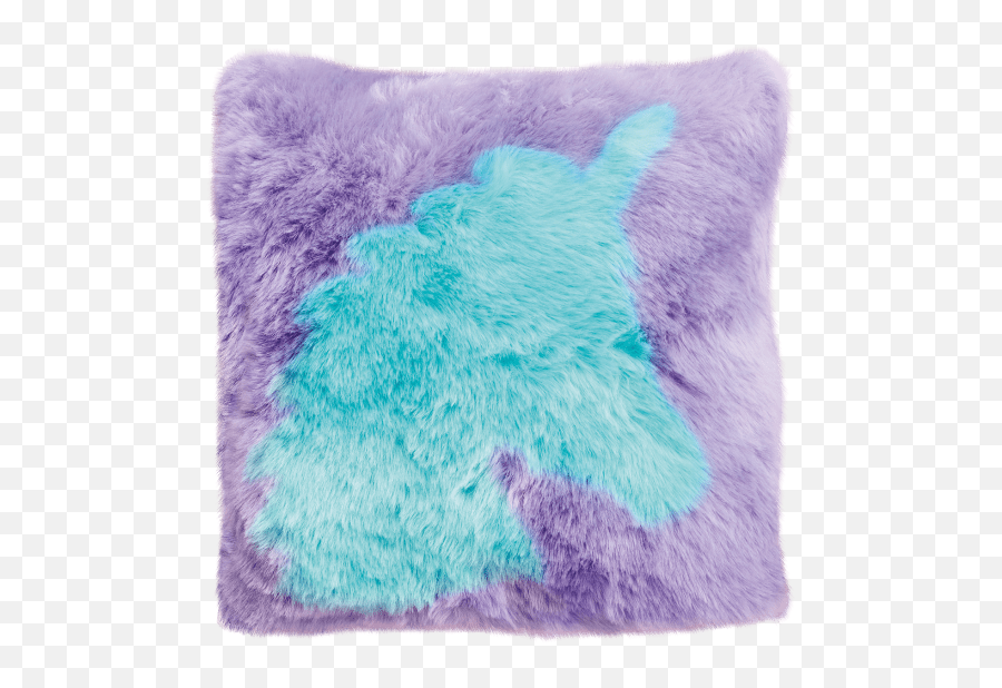 Unicorn Silhouette Furry Pillow - Unicorn Fluffy Pillows Emoji,Unicorn Silhouette Png