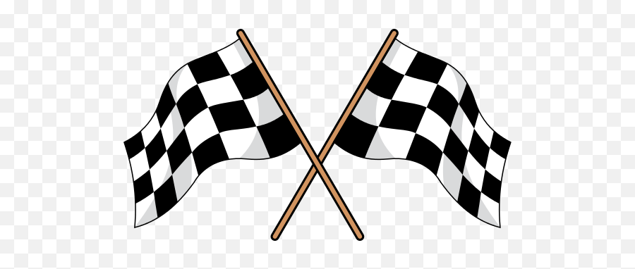 Two Crossed Black And White Checkered - Transparent Racing Flag Emoji,Racing Flag Clipart