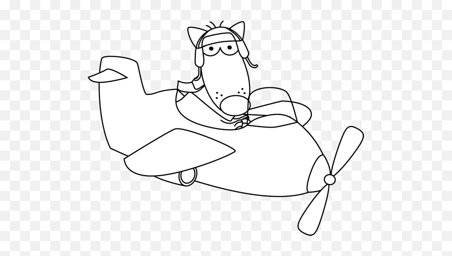 Animal In A Plane Clipart Black And White - Clip Art Library Animal In Airplane Clipart Black And White Emoji,Airplane Clipart Black And White