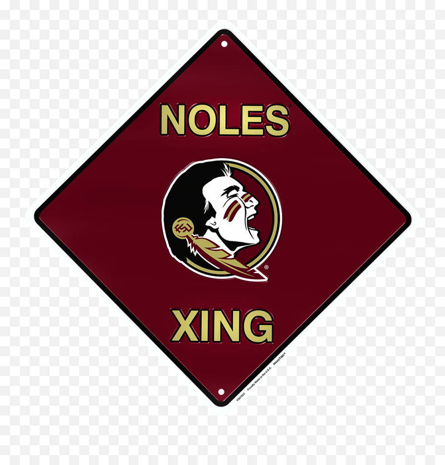 Metal Noles Xing Crossing Sign - Florida State Seminoles Emoji,Florida State Seminoles Logo