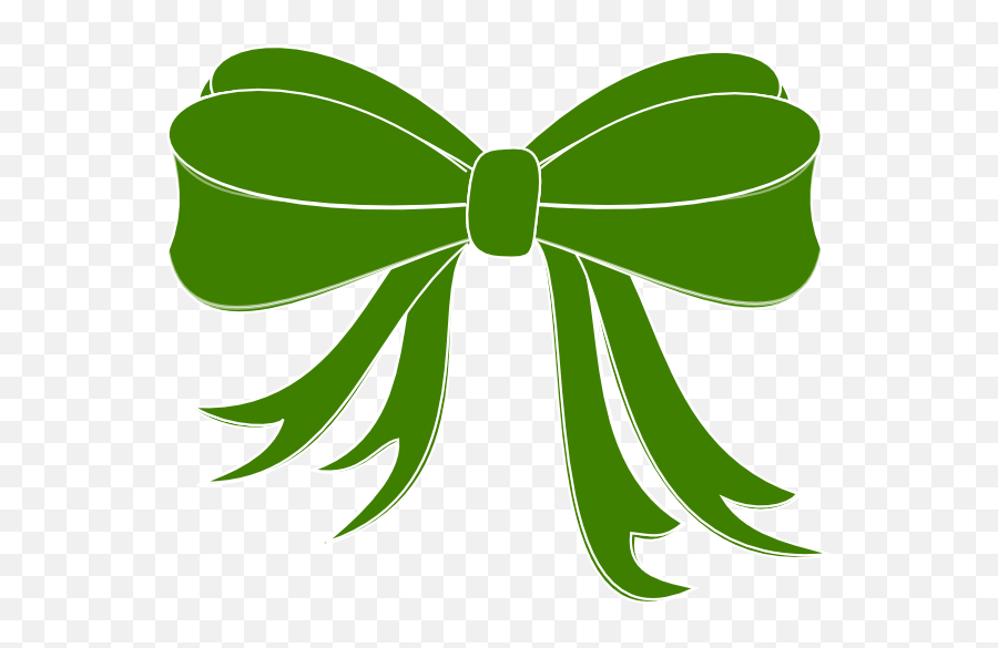 Green Bow Ribbon Clip Art At Clker Emoji,Green Bow Png
