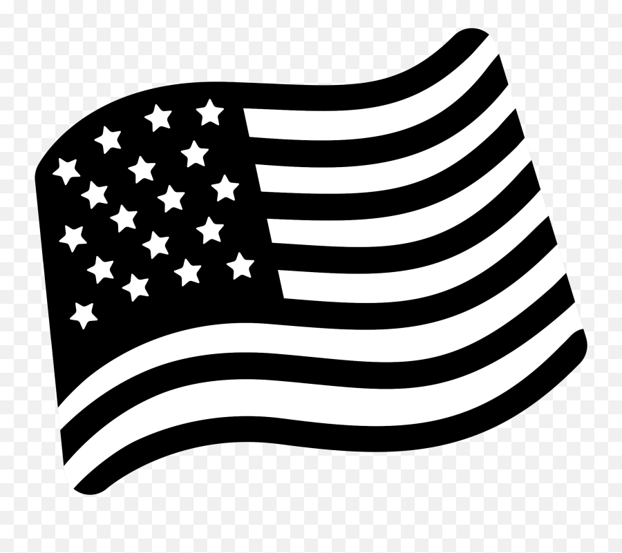 U Emoji,Black And White American Flag Png