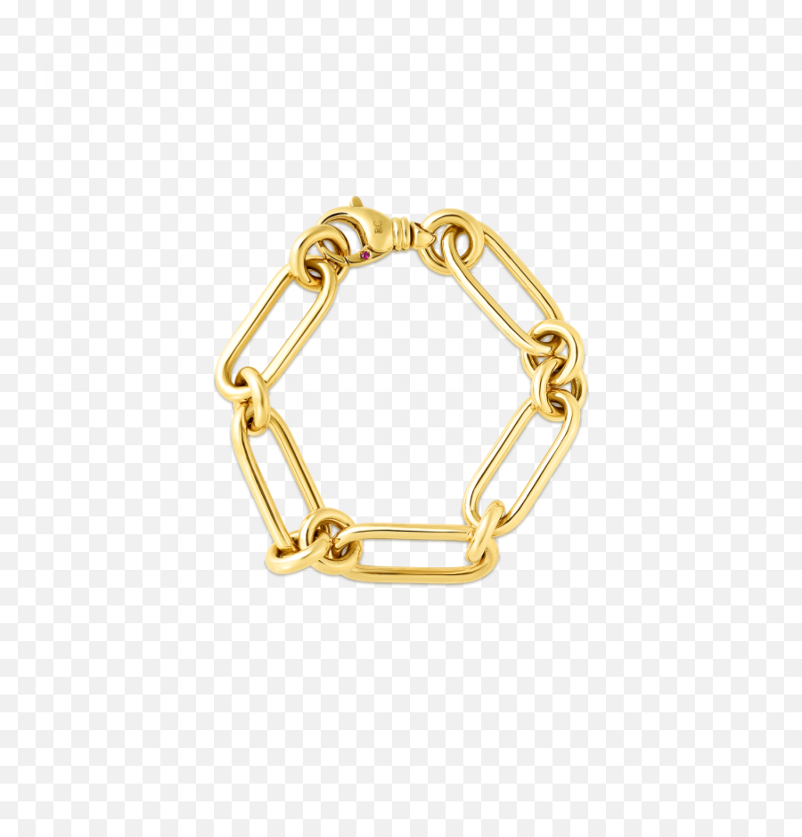 Roberto Coin Gold Paper Clip Link Bracelet Emoji,Bracelet Png
