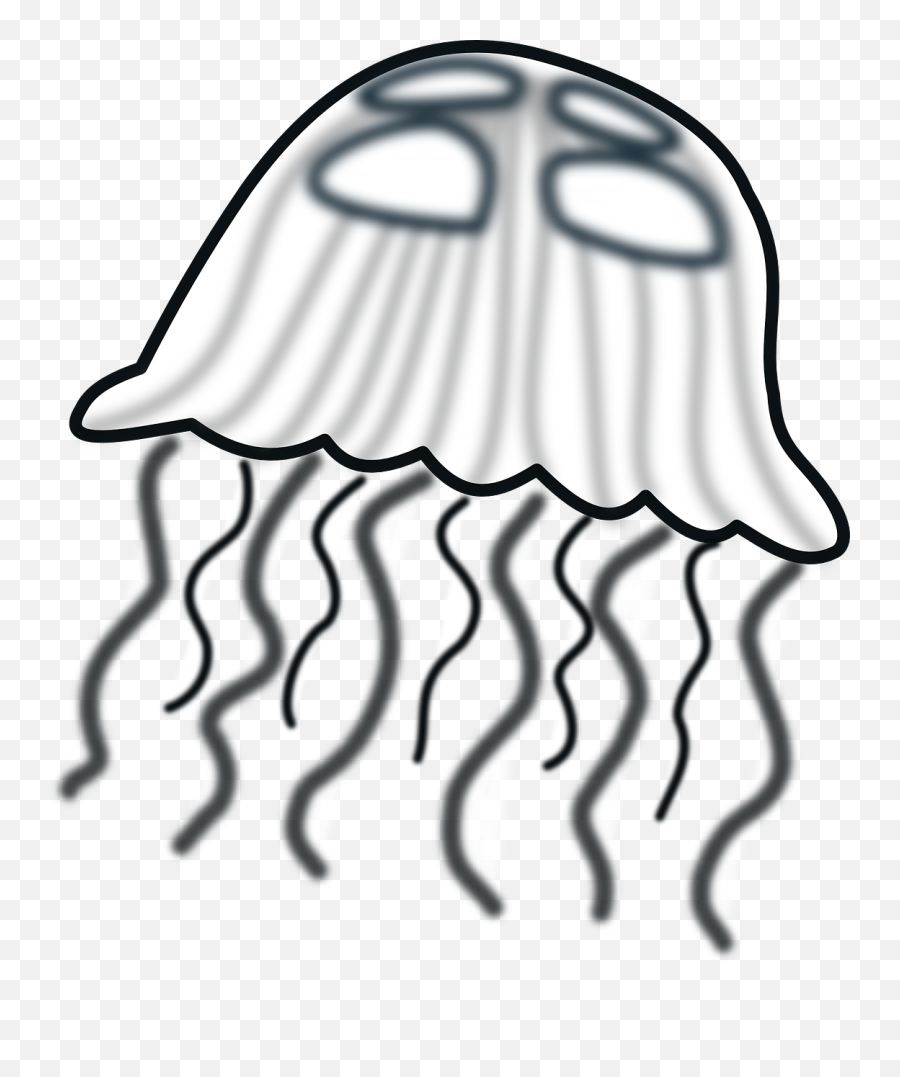 Jellyfish Clip Art At Clker - Ubur Ubur Hitam Putih Emoji,Jellyfish Clipart