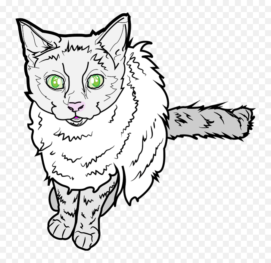 Green - Eyed Kitten Line Art Clipart Free Download Cat Emoji,Cat Lineart Transparent
