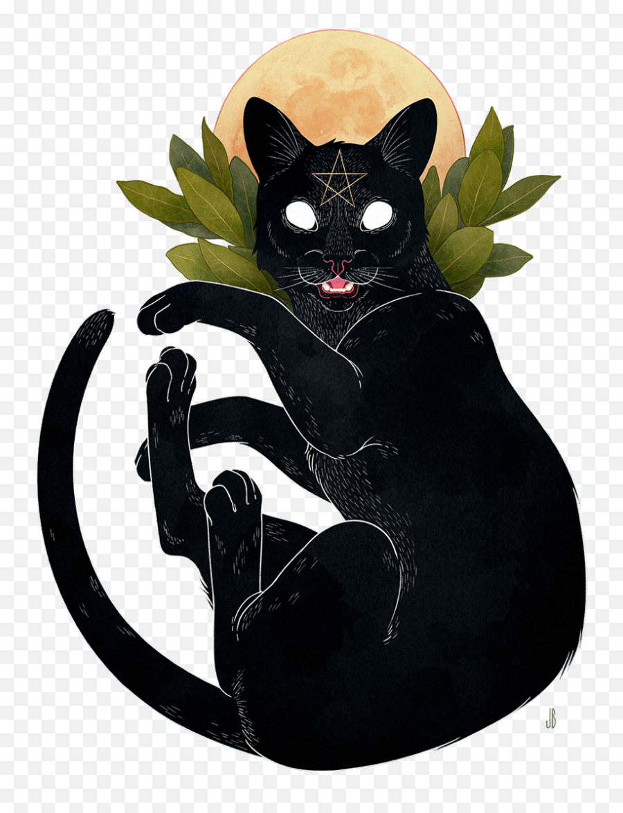 Moon Cat Satanic Cool - Illustrations By Jenna Barton Emoji,Cool Cat Png
