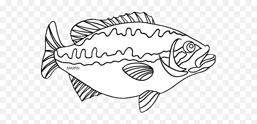 Clip Art - Kentucky State Fish Drawing Emoji,Bass Clipart