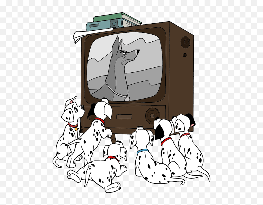 Download Dalmatian Clipart Disney Character - Watching Tv Televize Omalovánka Emoji,Watching Tv Clipart