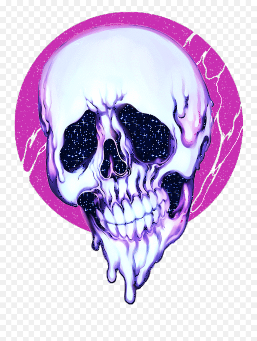Skull Glitter Trippy Horror Aesthetic Pink Purple - Aesthetic Skull Png Emoji,Trippy Png