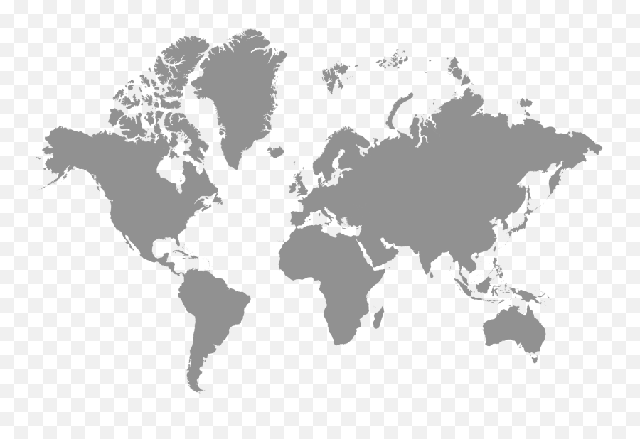 Download Mundo Png - World Map No Background Png Image With Gray Color World Map Emoji,Mundo Png