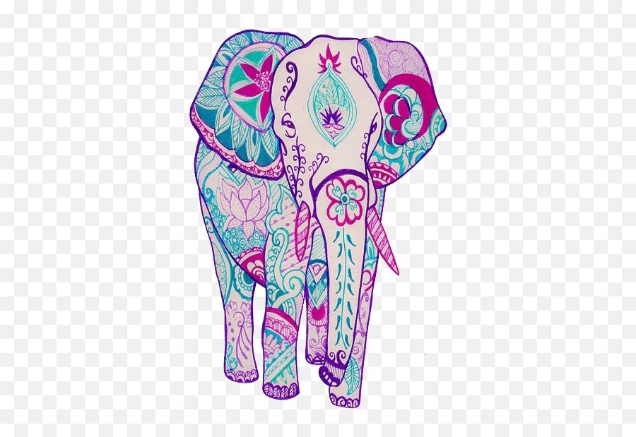 Elephant Art And Wallpaper Image - Colorful Indian Emoji,Indian Elephant Clipart