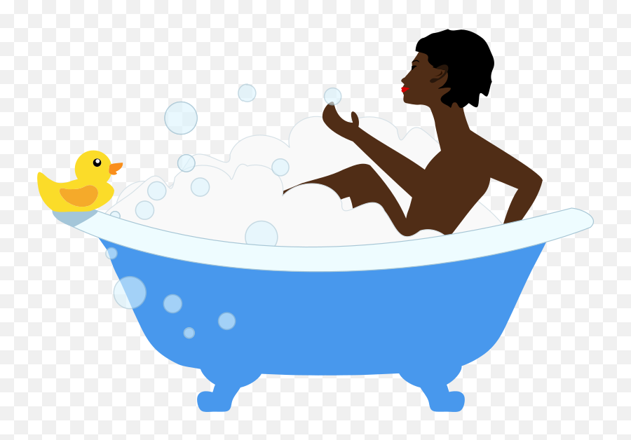 African Woman In A Bubble Bath - Openclipart Bath Toy Emoji,Bath Clipart