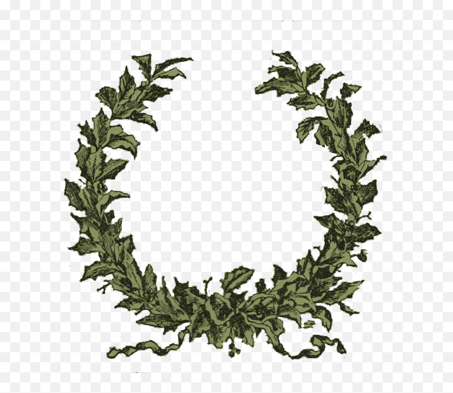 Christmas Garland - Vintage Christmas Wreath Frame Emoji,Christmas Garland Clipart