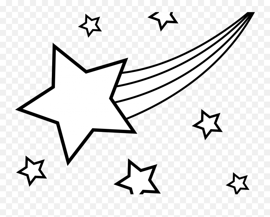 Falling Stars Clipart Black And White - Dibujos Estrella Fugaz Para Colorear Emoji,Star Clipart