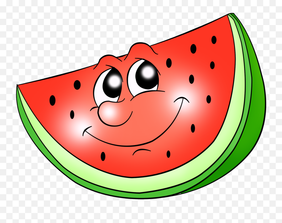 Watermelon Clipart Smiley Face - Cartoon Fruits And Veggies Clipart Emoji,Smiley Face Transparent