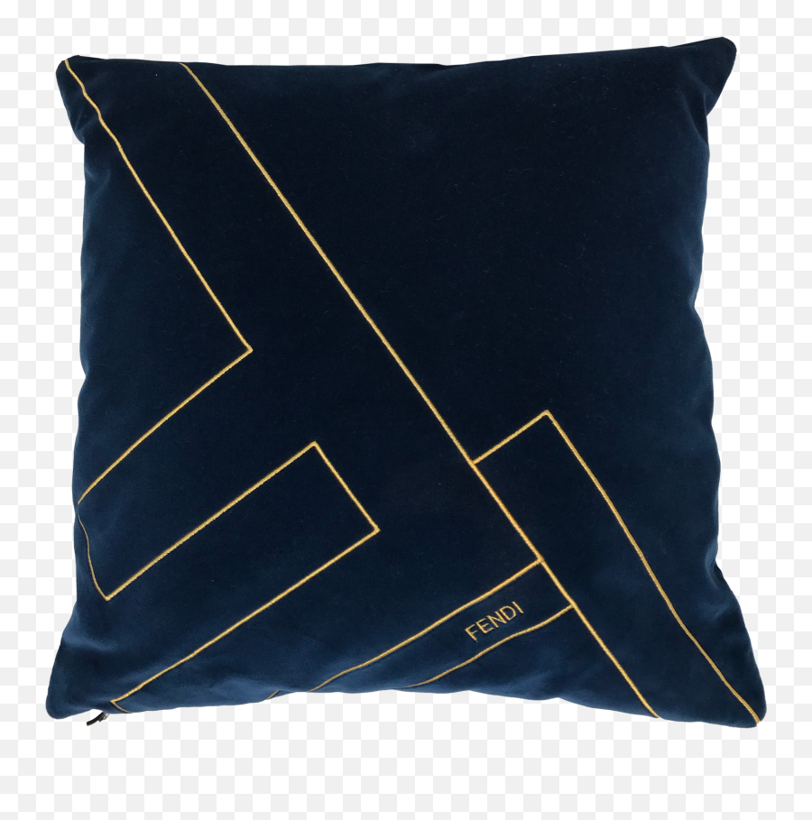 Fendi Lopside Logo Cushion Blue - Decorative Emoji,Fendi Logo