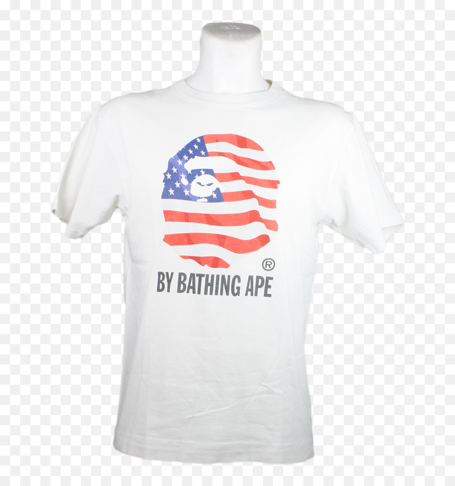 Download Hd American Flag Head Logo Tee - Bape Transparent Bathing Ape Big Logo Usa Emoji,Bathing Ape Logo