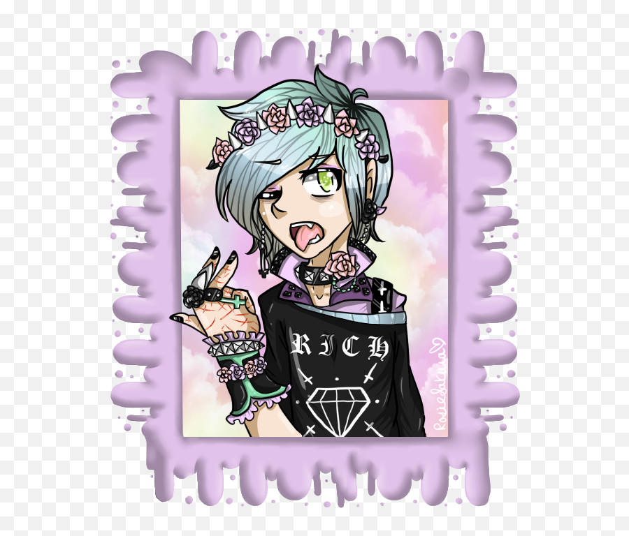 Image From Http - Flower Crown Pastel Goth 600x700 Png Emoji,Goth Clipart