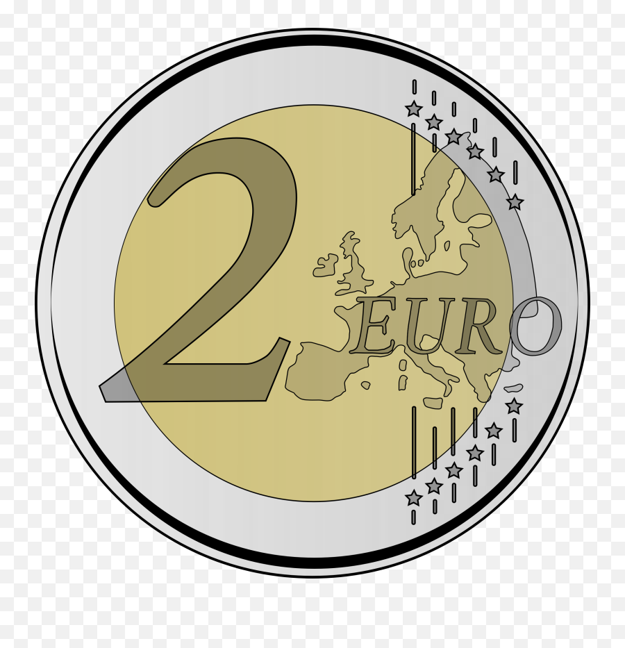 Coin 2 Euro Clipart - Language Emoji,Coin Clipart