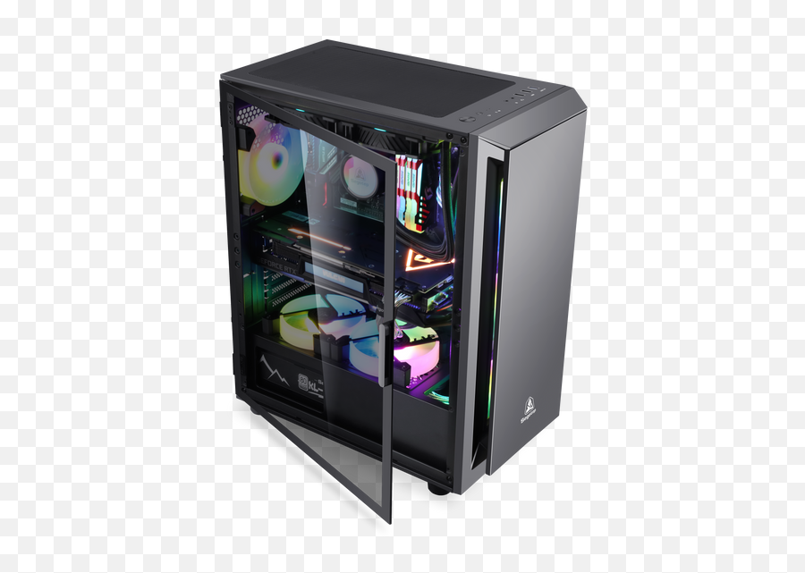 Segotep Prime Xt Mid Tower Black Gaming Computer Atx Case Emoji,Transparent Cpu Case