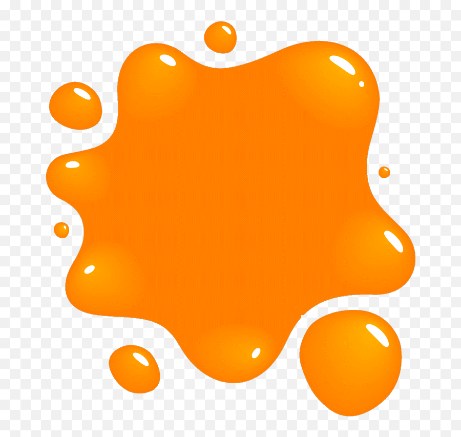 Orange Paint Splash Clipart Png Image - Orange Paint Splash Clipart Emoji,Splash Clipart