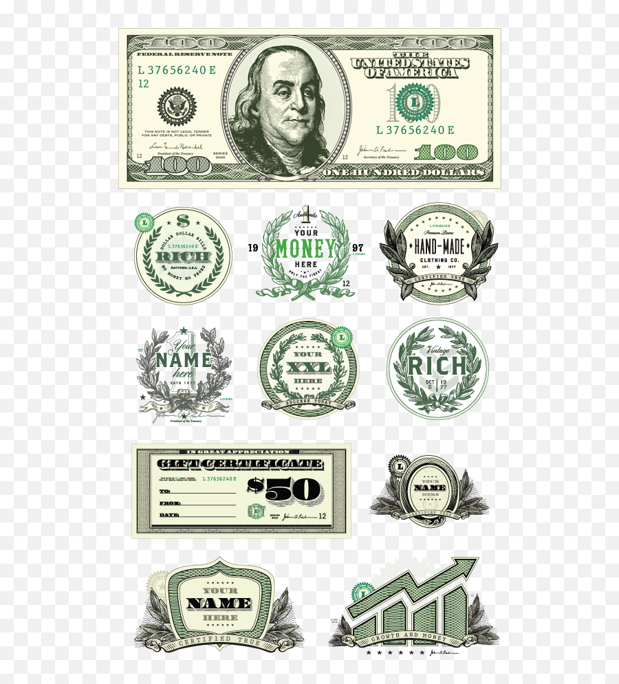 Money Clipart Sets - 100 Us Dollar Emoji,Dollar Bill Clipart