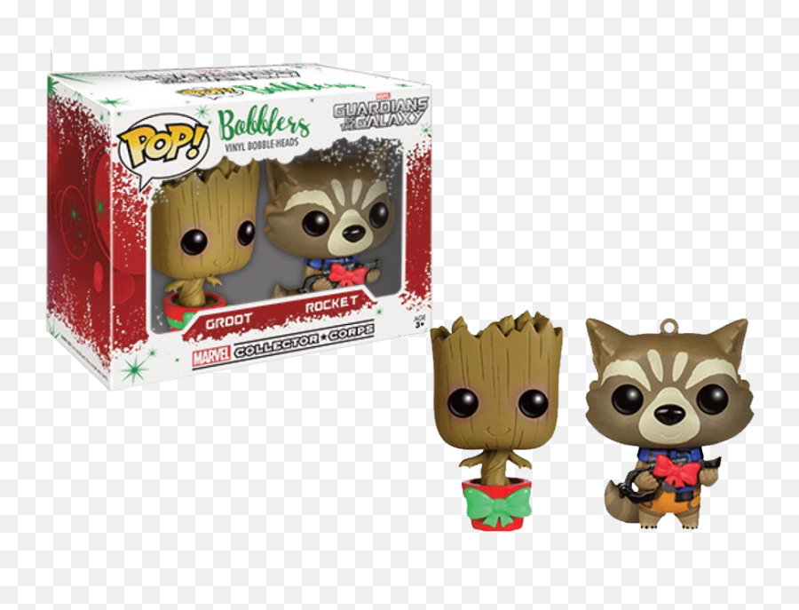 Funko Bobbles Groot And Rocket 2 - Pack Fungko Pop Groot Christmas Emoji,Groot Png