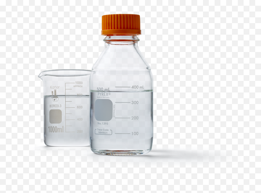 Download Hd Laboratory Flask And Bottle Containing Clear - Transparent Liquid Laboratory Png Emoji,Liquid Png