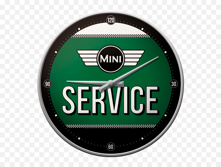 Nostalgic Art Wall Clock Mini Service - Mini Cooper Service Clock Emoji,Mini Cooper Logo