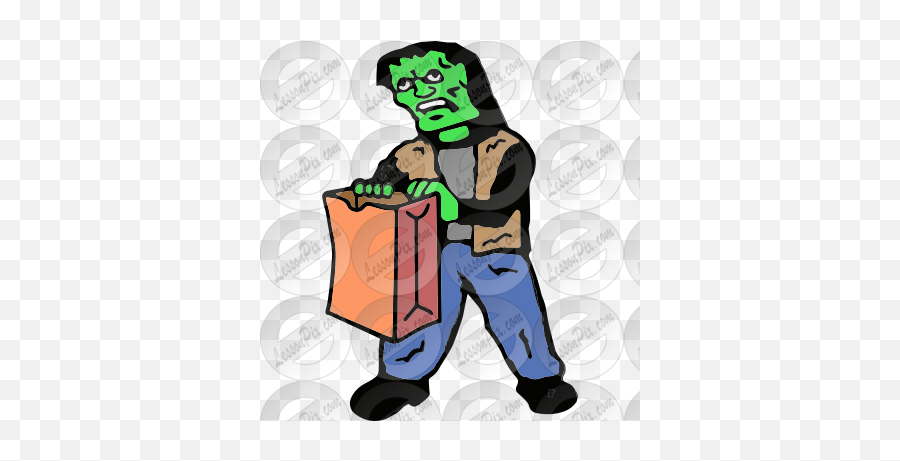 Trick Or Treat Picture For Classroom Therapy Use - Great Zombie Emoji,Trick Or Treat Clipart