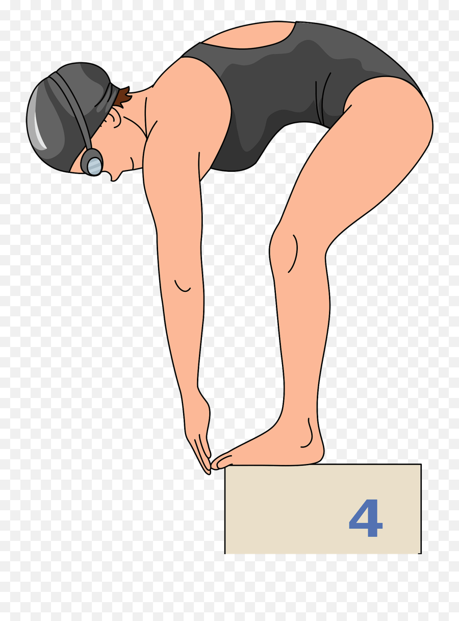 Swimmer Waiting For The Starting Gun Clipart Free Download - For Swimming Emoji,Swimming Clipart