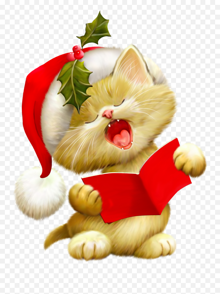 Christmas Cat Clipart Free Png Image - Christmas Cat Clipart Emoji,Cat Clipart