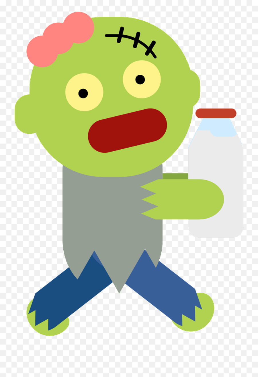 Baby Zombie With Milk Bottle Clipart Free Download - Zombie Clipart Emoji,Zombie Hand Png
