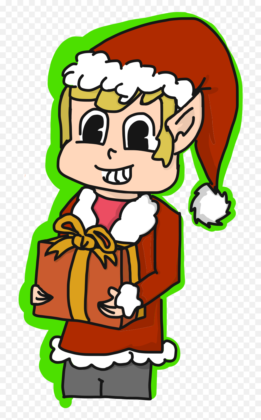 Christmas Link Zelda By Elog3000 On Newgrounds - Fictional Character Emoji,Zelda Png