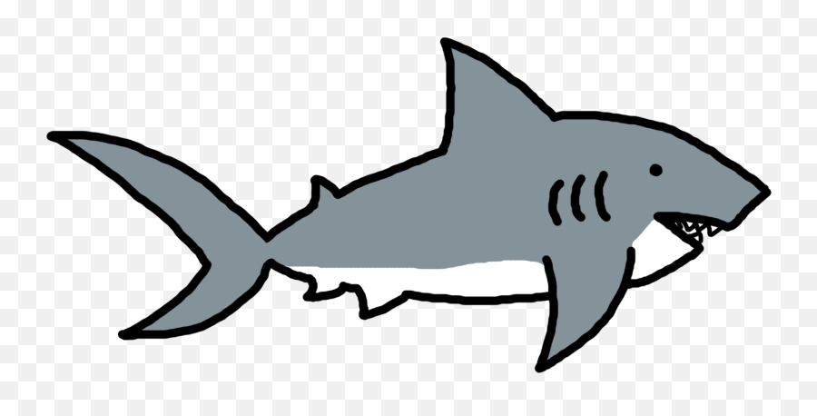 Shark Clip Art Black And White - Great White Shark Emoji,Shark Clipart Black And White