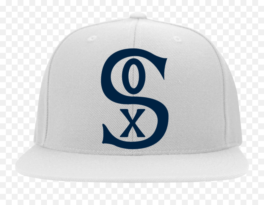 Official Chicago White Sox Throwback Logo Yupoong Flat Bill Twill Flexfit Cap - For Baseball Emoji,White Sox Logo