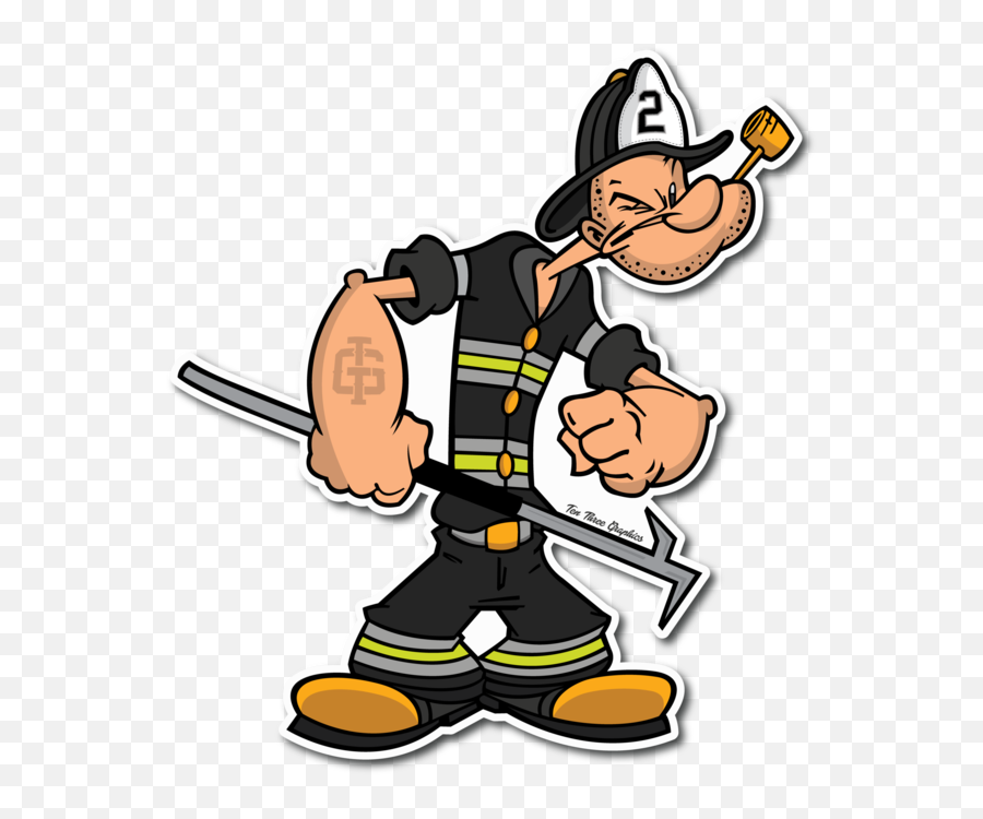 Firefighter Clipart Pike Pole - Popeye Firefighter Emoji,Firefighter Clipart