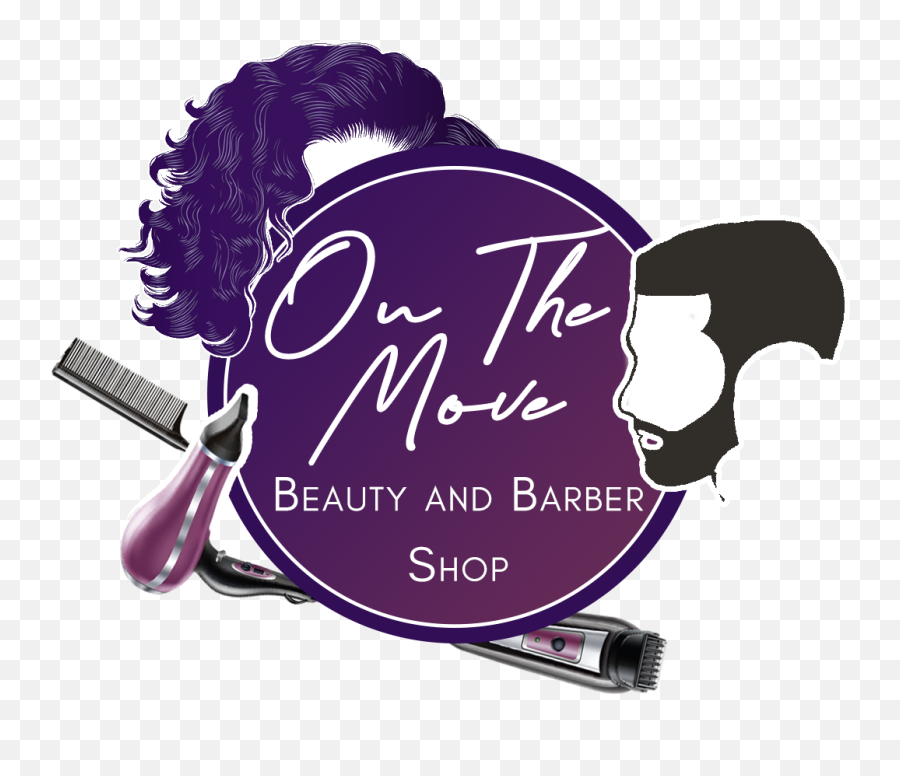 Home - On The Move Beauty And Barber Shop Llc Emoji,Barber Shop Logo Design
