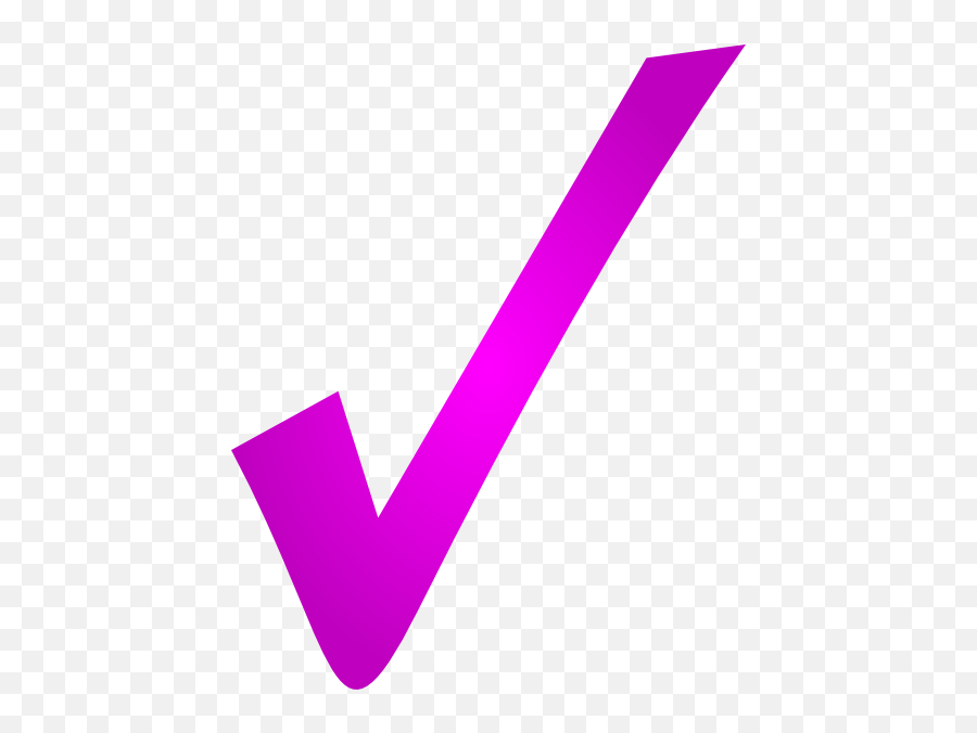 Pink Gradient Check Mark Clip Art At - Check Mark Image Transparent Purple Emoji,Check Clipart