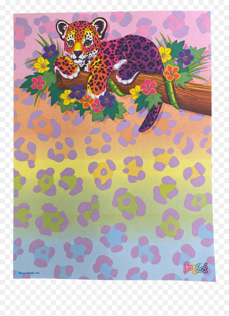 Lisa Frank Hunter The Cheetah Stationery Sheet - Lflist Emoji,Lisa Frank Png