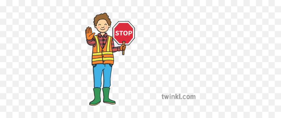 Community Helpers Crossing Guard - Crossing Guard Clipart Emoji,Community Helpers Clipart