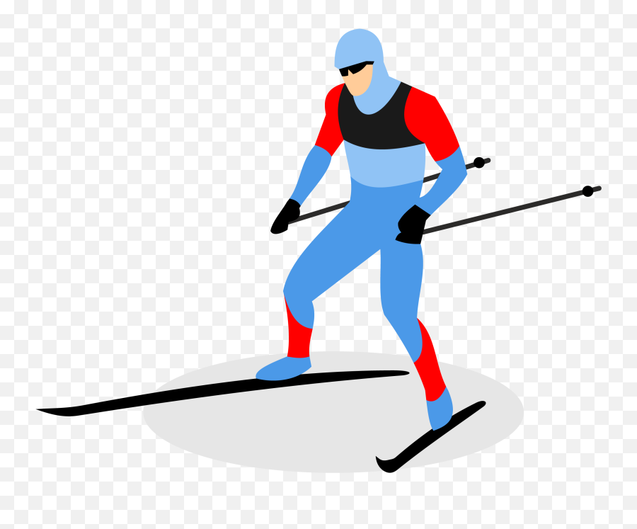 Biathlon Skiing Ski Pole Man Transprent - Cross Country Skiing Man Clip Art Emoji,Ski Clipart