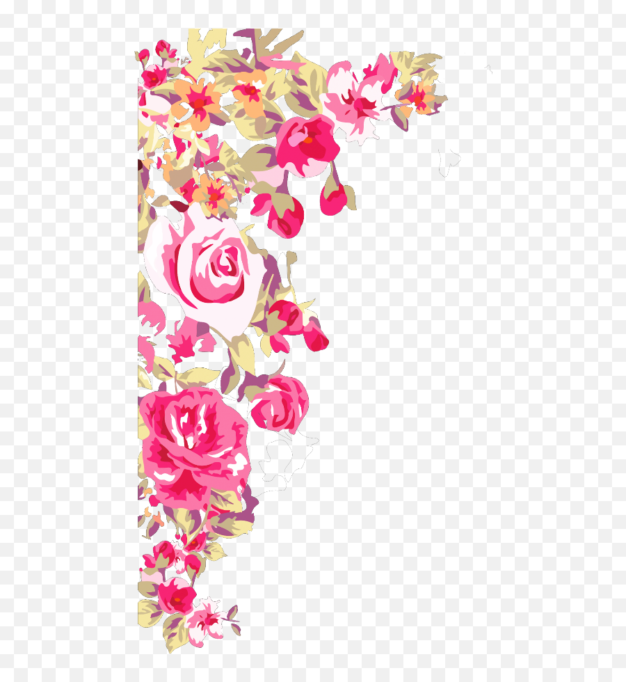 Pink Flowers Png - Background Pink Border Design Emoji,Pink Flower Png