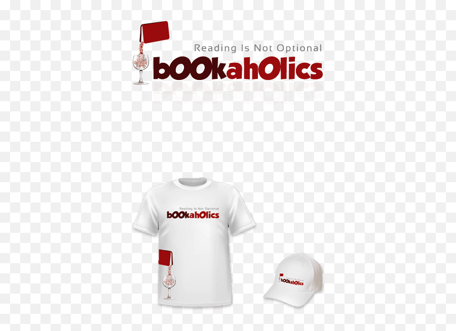 Bookaholics - Short Sleeve Emoji,Book Logo Design