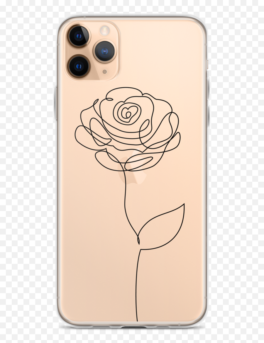 Rose Line Art Drawing Iphone Case - Smartphone Emoji,Transparent Iphone 6 Plus Cases