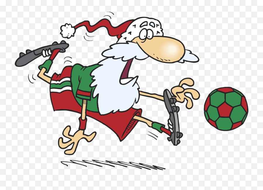 Friends Clipart Soccer - Christmas Soccer Cartoon Png Emoji,Playing Soccer Clipart
