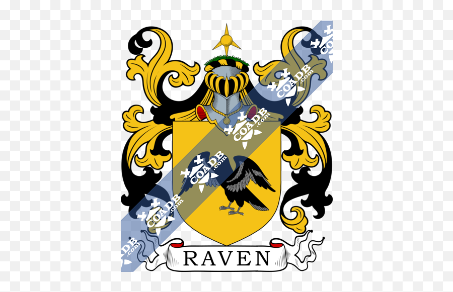 Raven Family Crest Coat Of Arms And Name History Emoji,Ravens Png